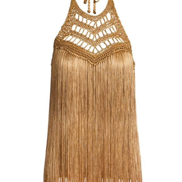Boston Proper Tops - Macramé Fringe High Neck Top